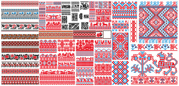 Ornate pixel Border vector