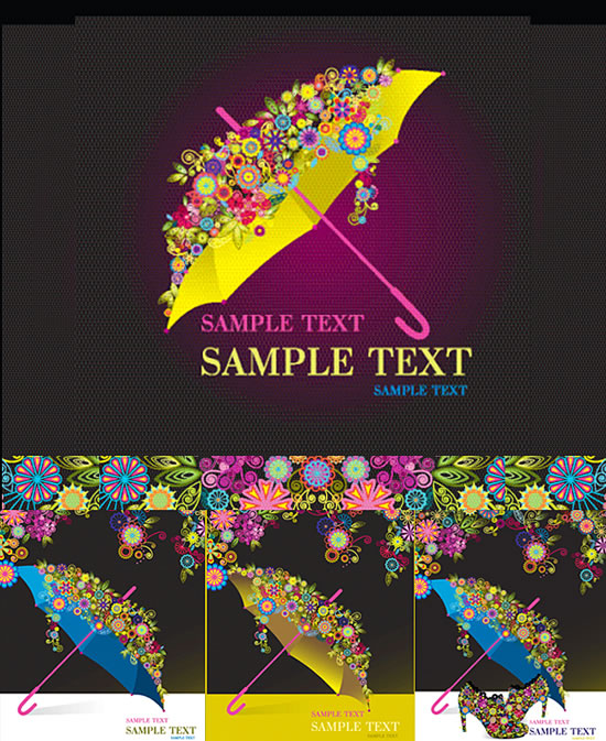 Modern umbrella decorative pattern background Vector graphic