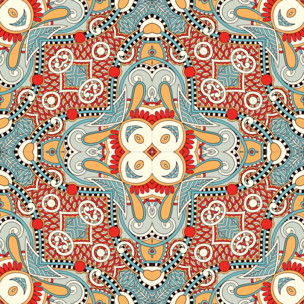 Set of Decorative pattern design vector material 04