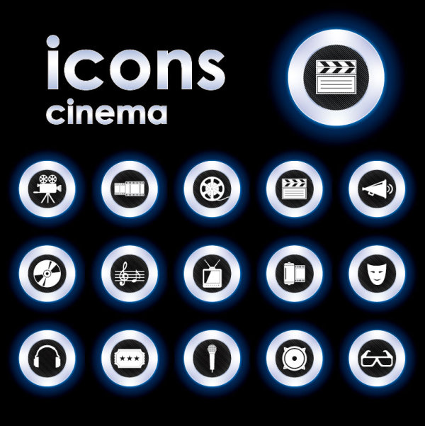 Bright Round icons design vector set 01