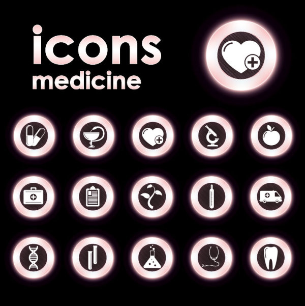 Bright Round icons design vector set 02