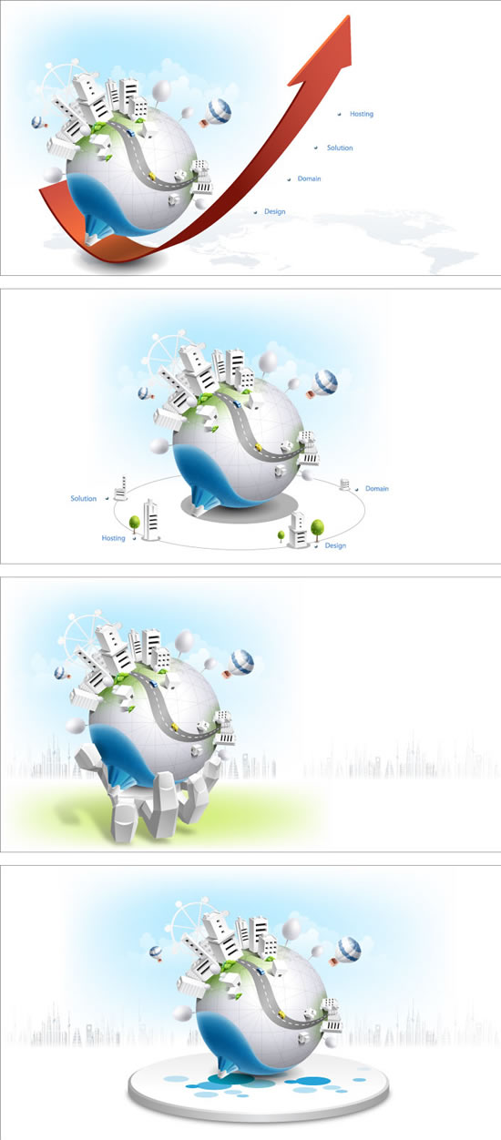 Creative ball on the city vector