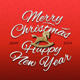 2014 Christmas background with Trojan vector