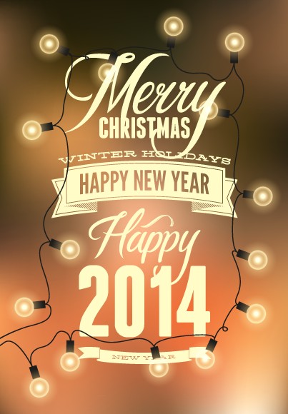 2014 Merry Christmas Poster design elements vector 03