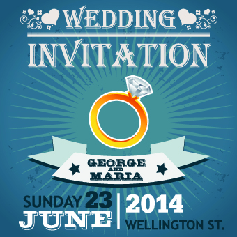 2014 Wedding Invitation card vector 02