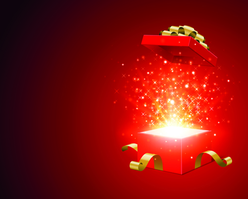 shiny gift box christmas background vector background 