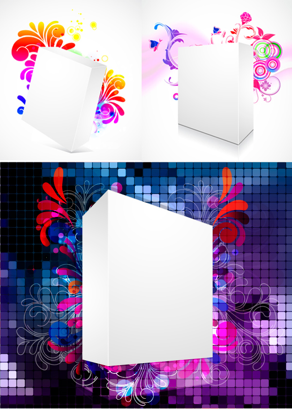 Three dimensional box flower background 2 Vector