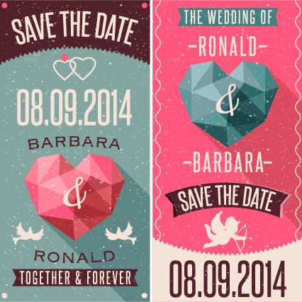 3D heart festival banner creative vector 01
