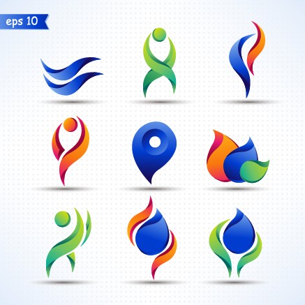 Download 3d abstract color logos design vector - WeLoveSoLo