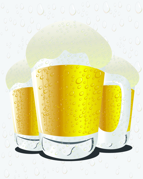 Beer and glass cup design graphic vector 03