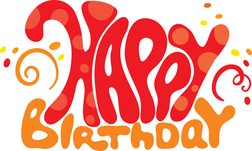 Creative Happy Birthday design elements vector art 02