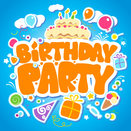 Creative Happy Birthday design elements vector art 03