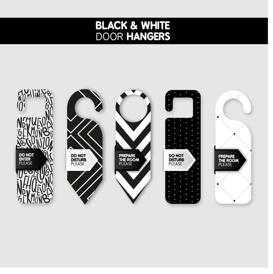 hangers door black and white 