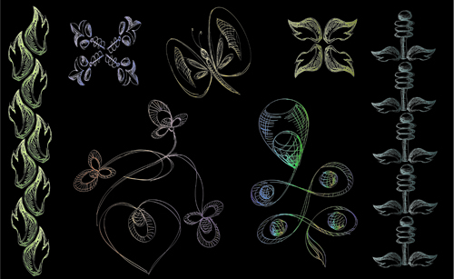 Set of Vintage Borders designs elements vector 01