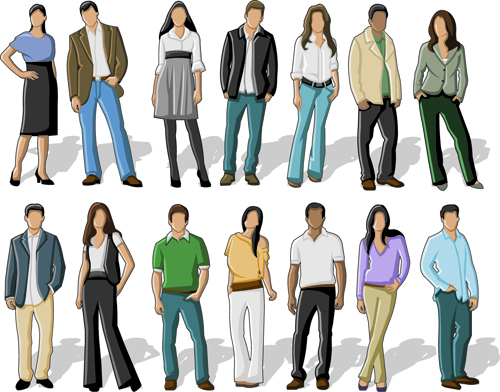 Various Business People vector set 03