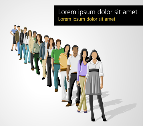 Various Business People vector set 04