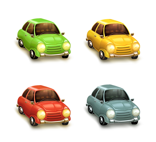 Cartoon Car Cute vector graphics set 04