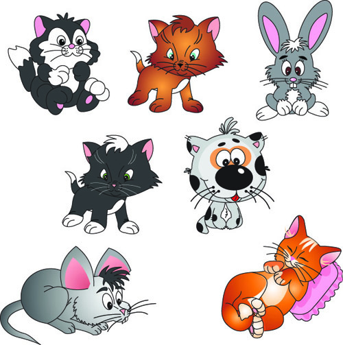Vivid Cartoon Animals vector material 01