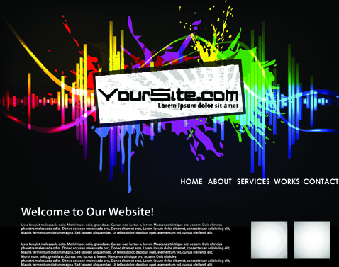 Abstract splash website background vector 01