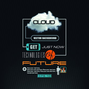 Clouds elements vector background 03