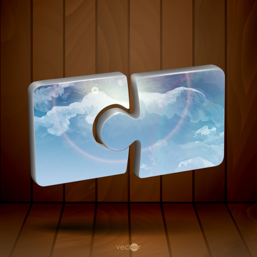 Concept puzzle template business vector 01 Concept puzzle template business vector 01