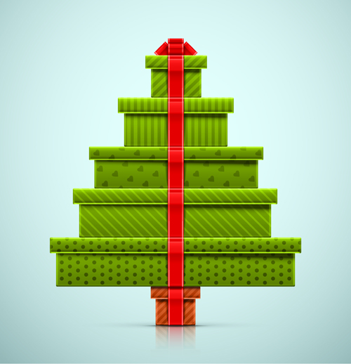 Creative christmas tree gift vector graphics