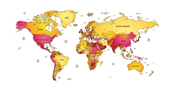 Creative color world maps vector