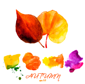 watercolor leaves creative background vector autumn background autumn 