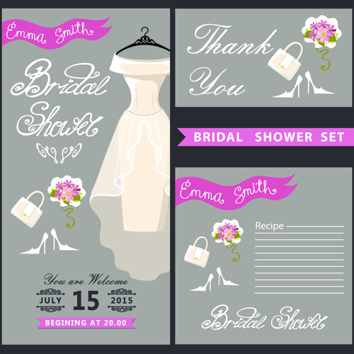 wedding postcard invitation creative card vector 