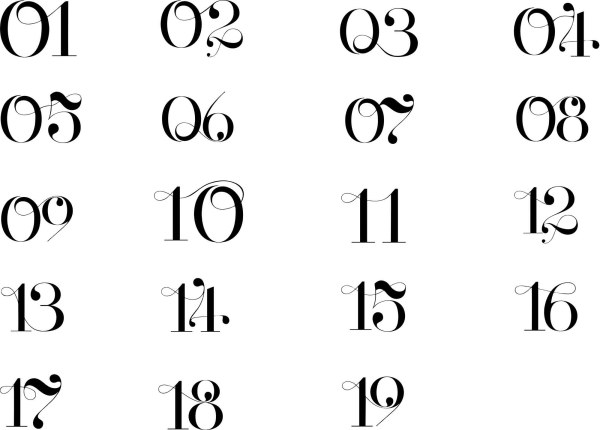 Elegant art numbers vector