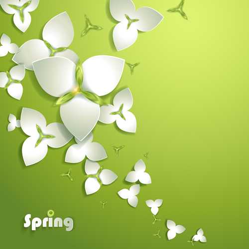 Vivid Paper Flowers design vector 05