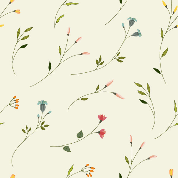 seamless pattern flowers branches 