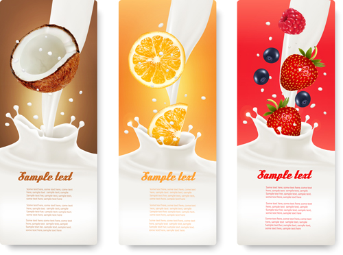 fruit milk banner advertising 