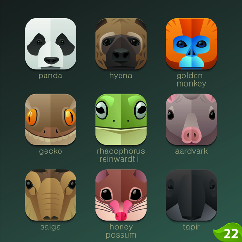 icons funny animal 