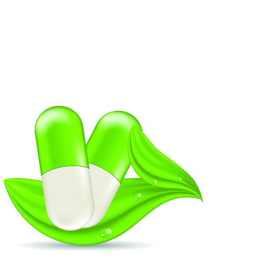 Green medical capsule design vector 03