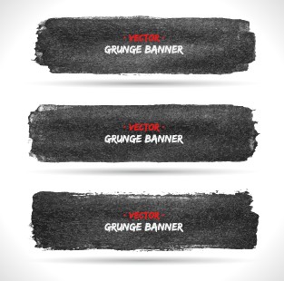 Vector set of grunge banner 05