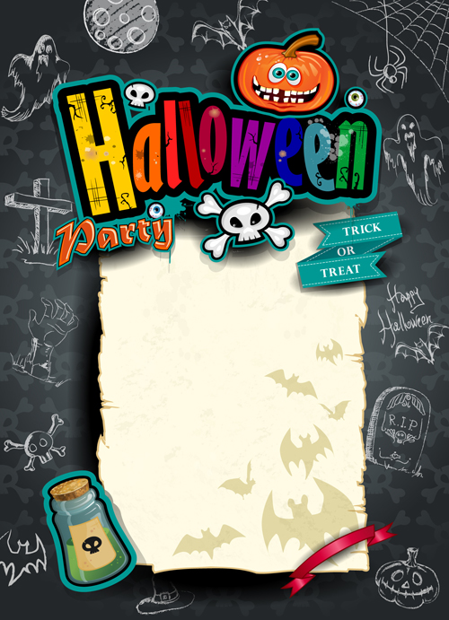 party hand drawn halloween background 
