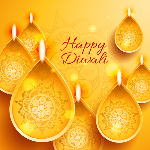Happy diwali India styles vector background vector 01
