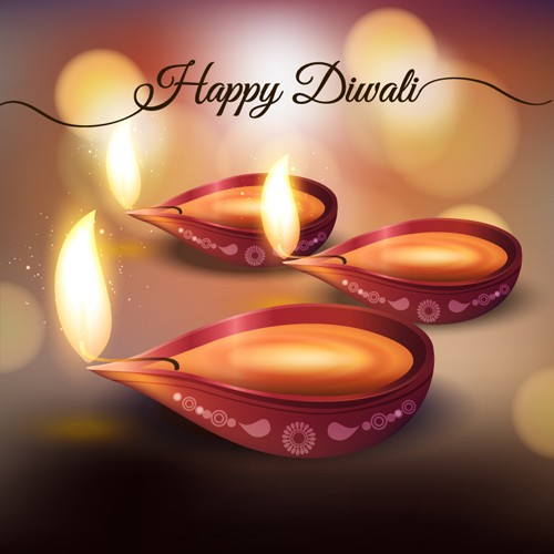 Happy diwali India styles vector background vector 03