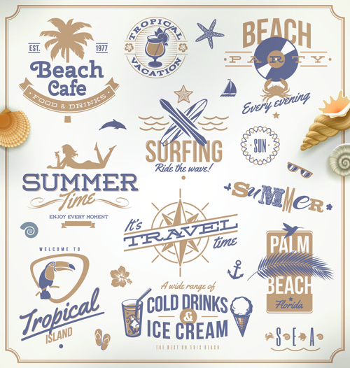 summer logos logo labels label holiday happy 