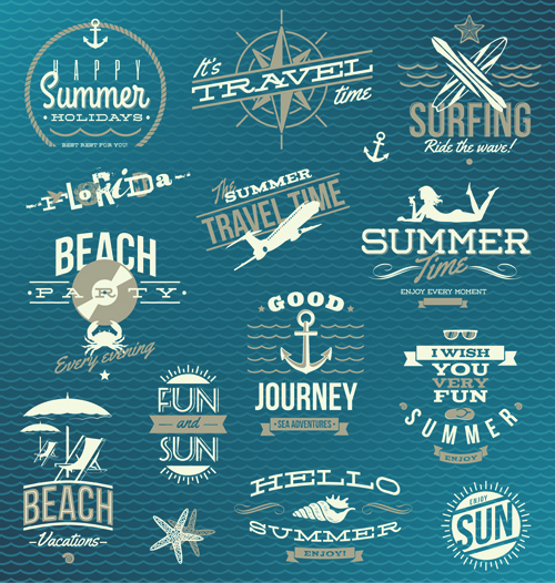 summer logos logo labels label holiday happy 
