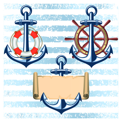 Retro font nautical element background 