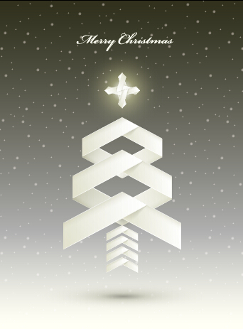 Origami christmas tree vector background