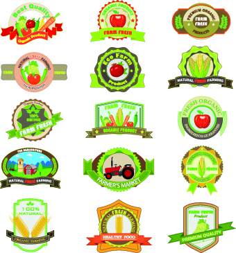 Quality Food labels vector