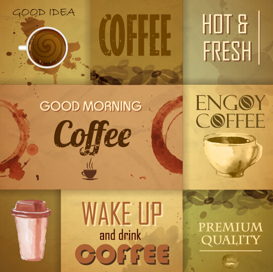 Retro font menu cover coffee 