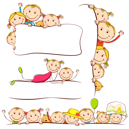 Cute School child design vector 01