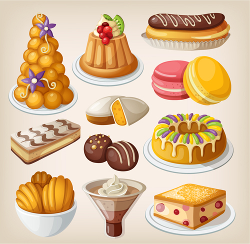Set of food illustration vectors material 04