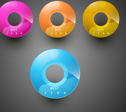 Shiny 3d Creative icon vector 03