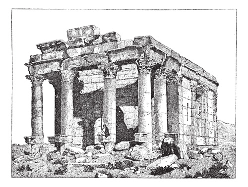 Sketch classical building vector graphics