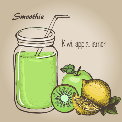 smooth sketch fruits drink 